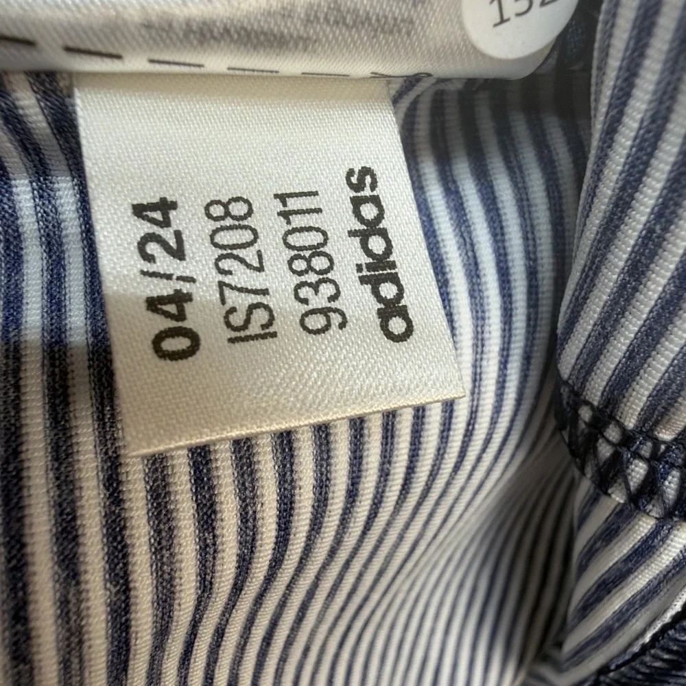 Adidas Golf Polo Shirt Mens XL Blue Striped Performance River Club Logo‎